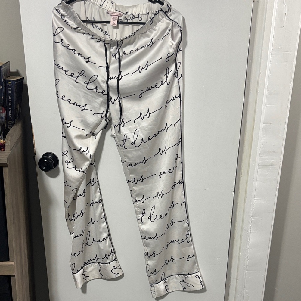 Victoria's Secret White Pants with Black Script
